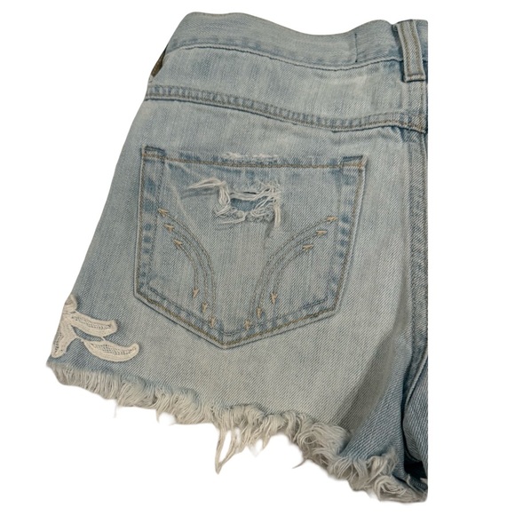 Hollister Light Blue Jean Shorts with Lace - Picture 7 of 10